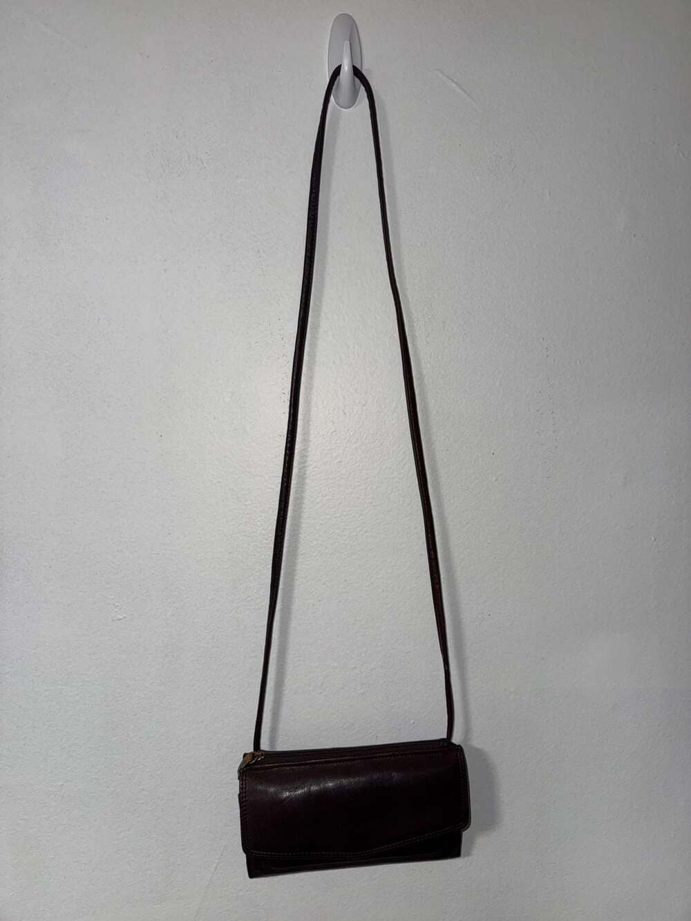 Fossil Leather Crossbody Wallet Brown
